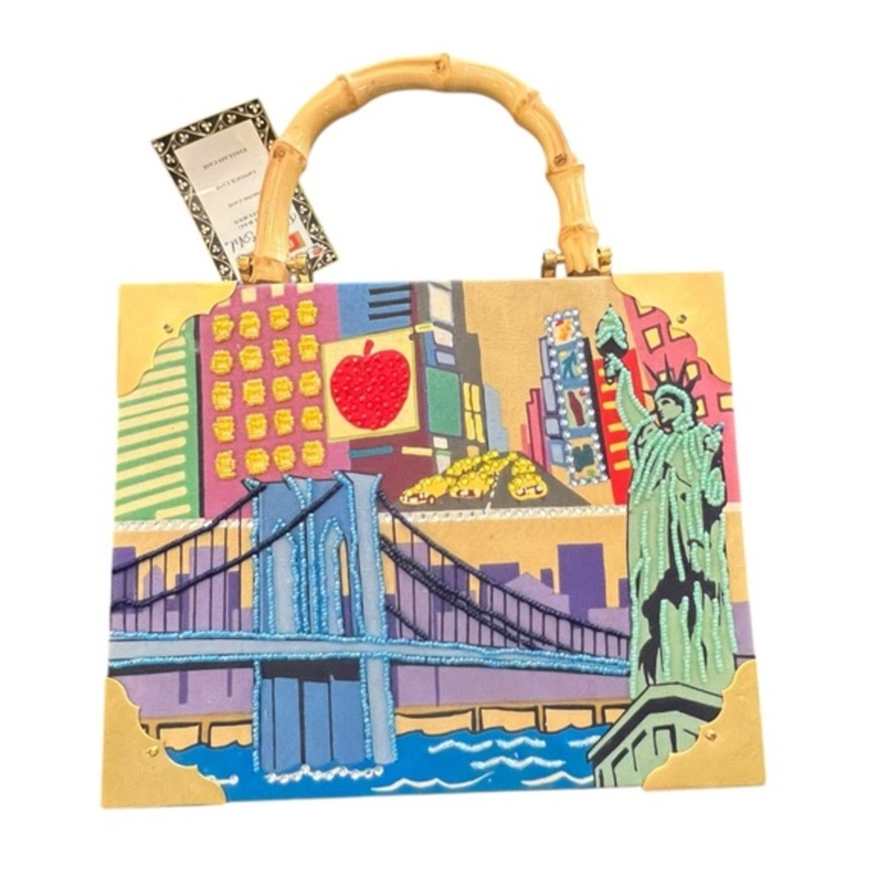 NWT Bueno Cigar Box Purse Beaded New York City Statue‎ of Liberty Big Apple GIFT